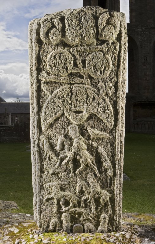 Picture of Class 2 Pictish Cross-Slab known as the Elgin Pillar.