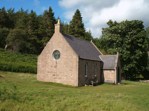 Photo of the chapel in the Forest of Birse.
