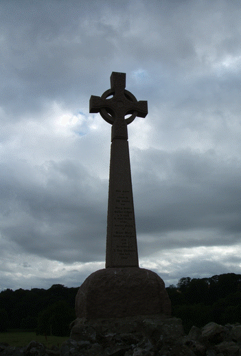 Cross marking the location of Ardlogy Priory at Fyvie