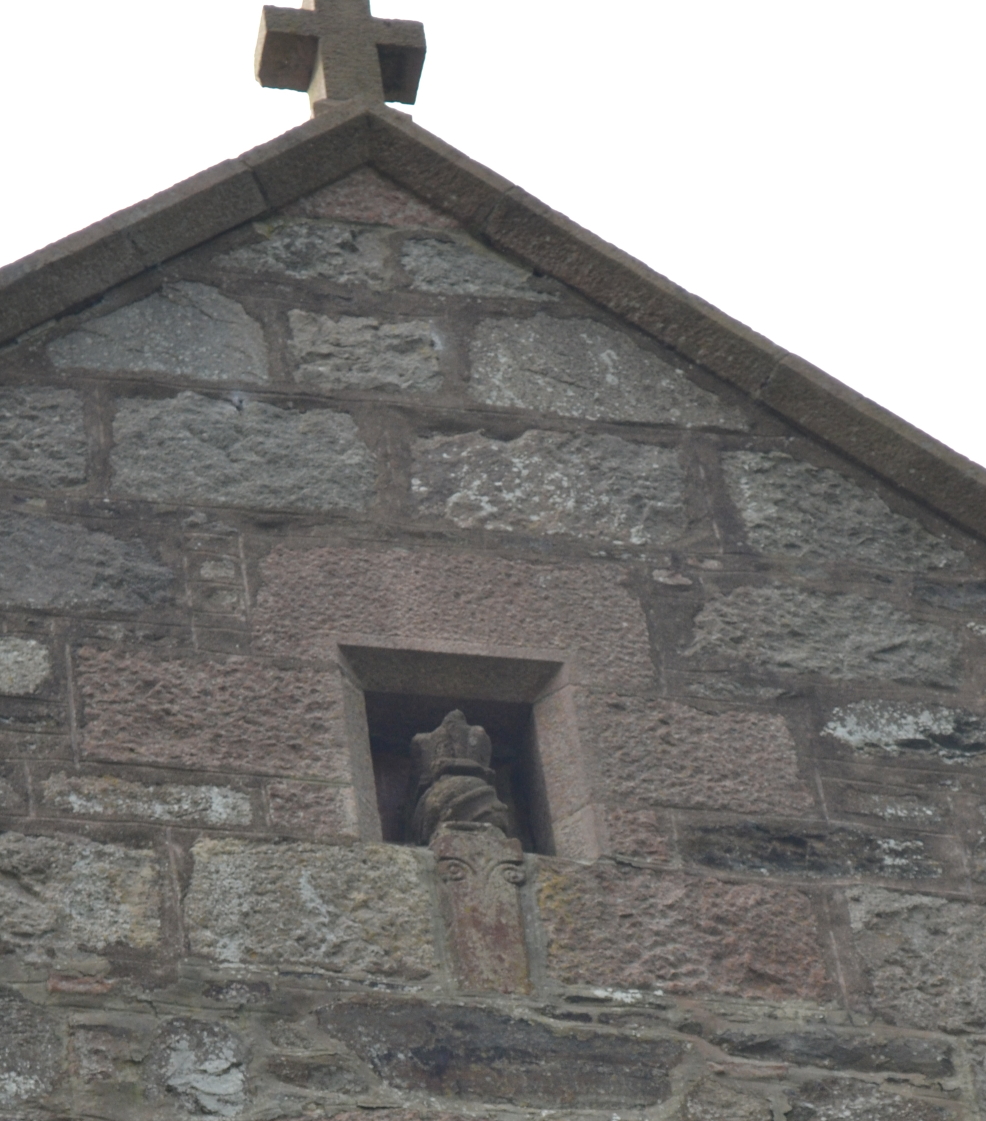 The 'Crown Stone' set above the west entrance to Fyvie Parish Church.