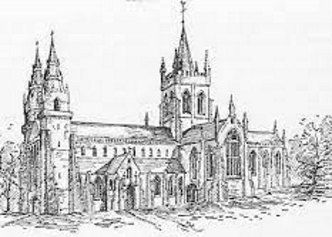 Drawing of Aberdeen Cathedral from a reconstruction.