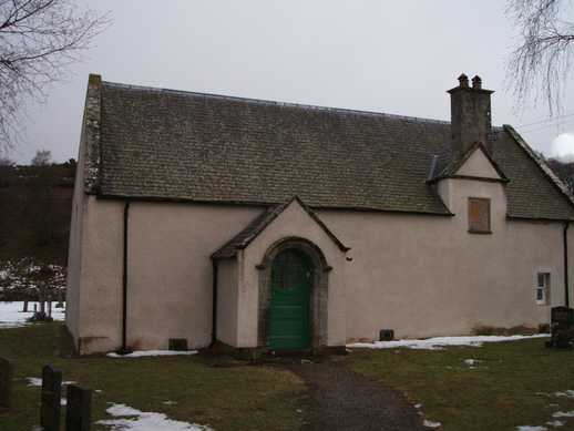 Photo of the church at Dalarossie