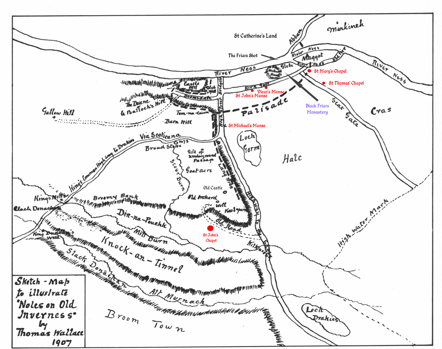 Map of Medieval Inverness.