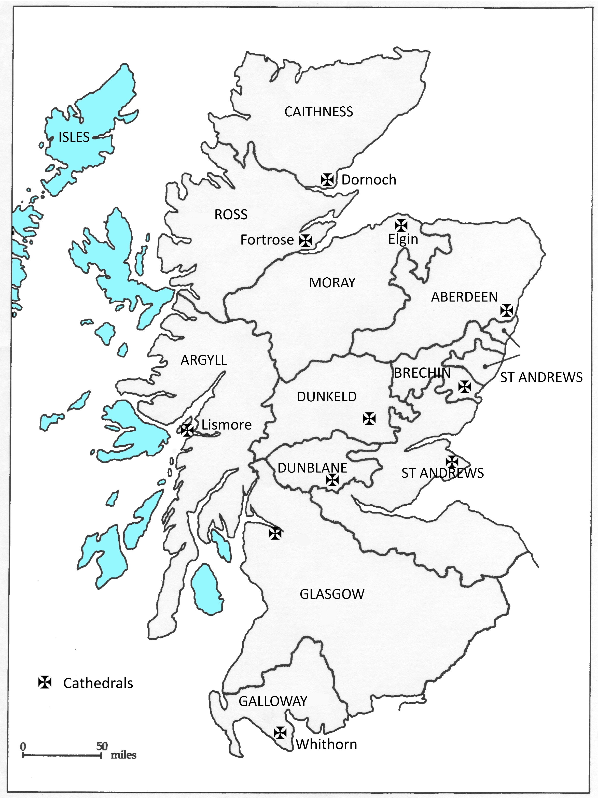 Map of the Medieval Scottish Diocese