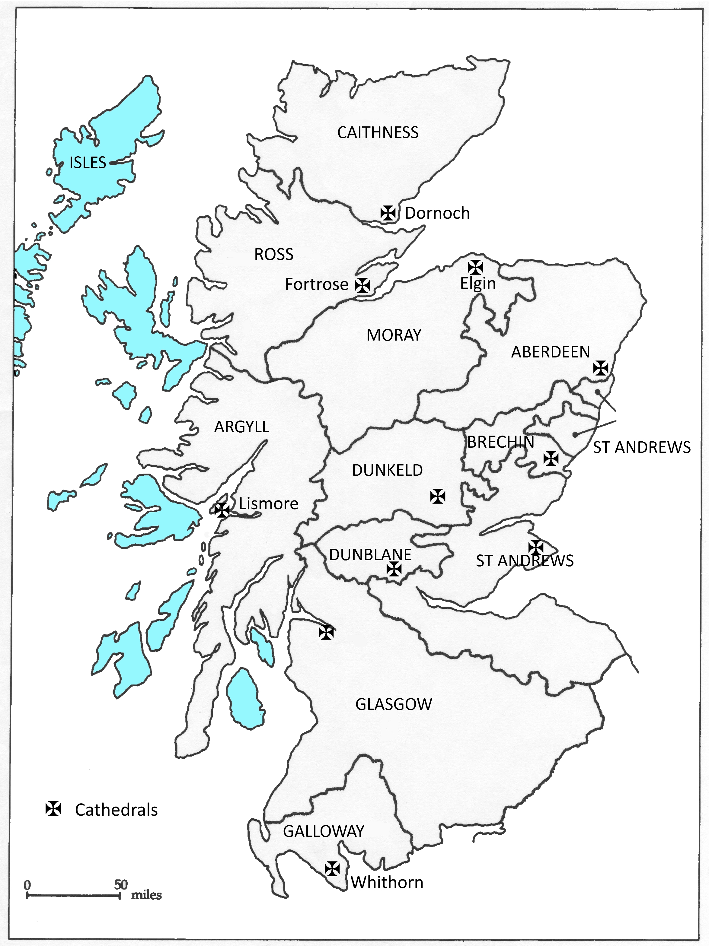 The Medieval Dioceses Map of the Medieval Scottish Diocese