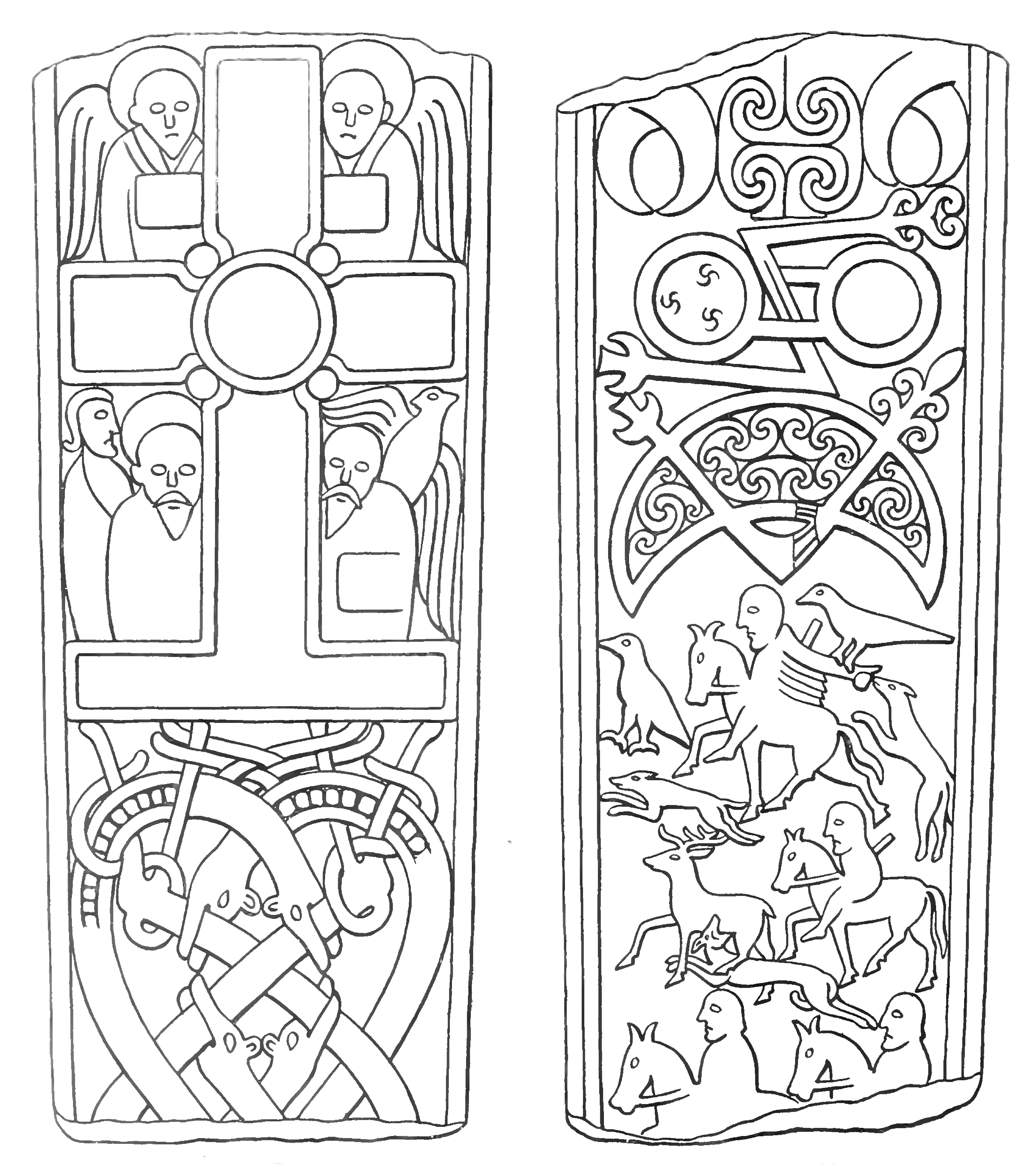 Schematic of both sides of the Elgin Pillar.