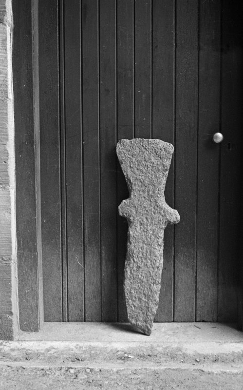 One of the four ancient stones found in the grounds of St Moluag's Chapel at Colva.